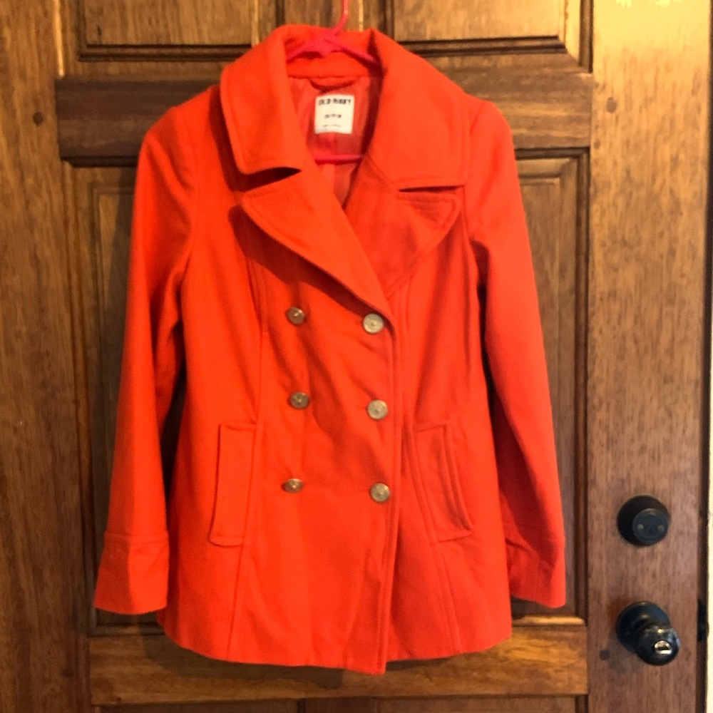 🧣Classic wool coat vibrant Orange by Old Navy🧣